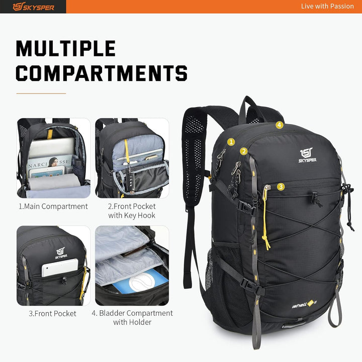 SKYSPER ISHELL 30 Faltbarer Rucksack 30L Ultra-leicht Tagesrucksack Verstaubar Daypack Wasserfest Wa