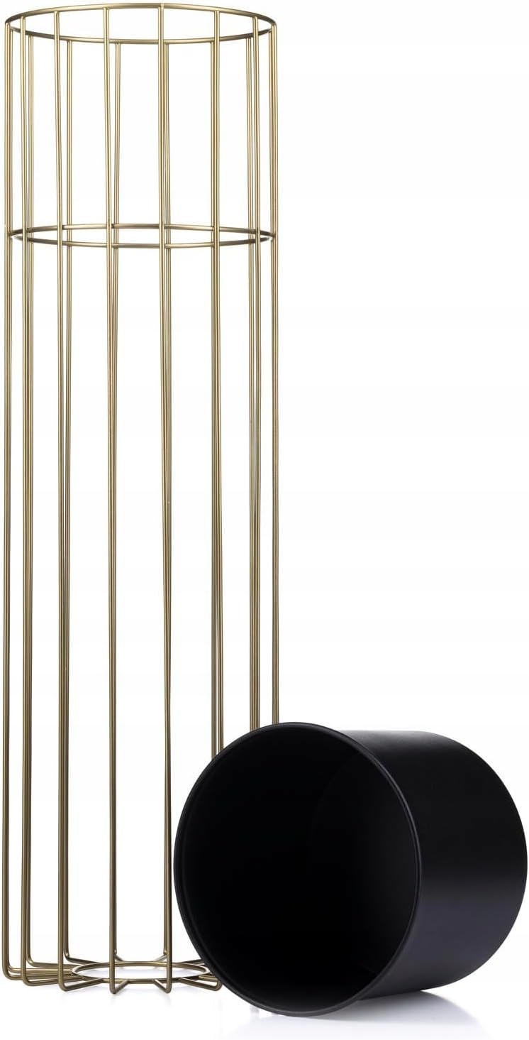 HowHomely Moderne Blumenständer Metall 70 cm Hoch mit Schwarz Blumentopf Rund 19 cm Ø auf Robuste Go
