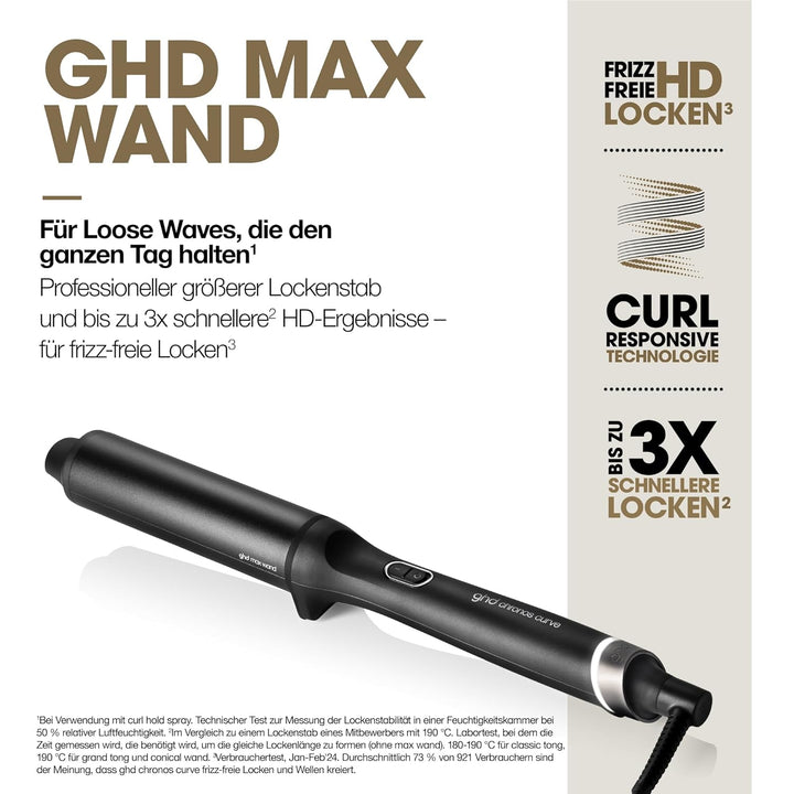 ghd chronos curve max wand professioneller Lockenstab: Fortschrittlichster smarter Lockenstab, 38mm