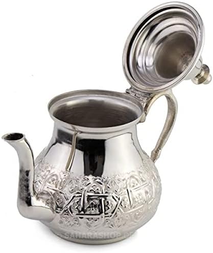 Marokkanische Teekanne Barradi 750 ml,Orientalische Teekanne/Teapot 0,75 L Berrad aus Messing, mit i