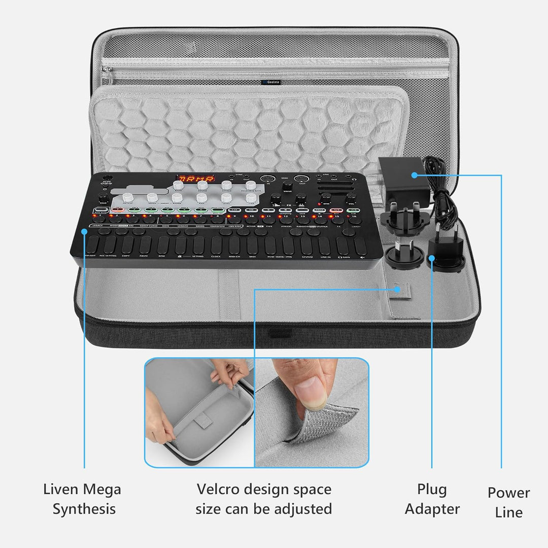 GEEKRIA Tragetasche für Audio-Interfaces, kompatibel mit SONICWARE Liven Ambient Ø / 8bit Warps / Me
