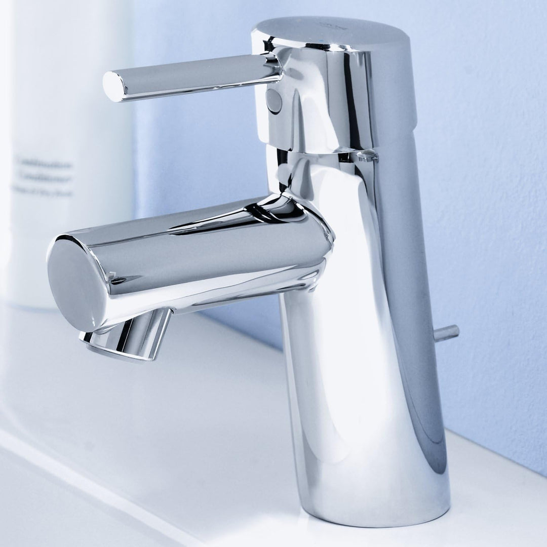 GROHE Concetto Badarmatur, Zugstange, Standard-Auslauf 3220410E, Silber S zugstange mit