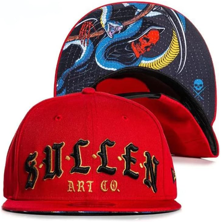 Sullen Men's New Era Snake Reaper Snapback Hat Red