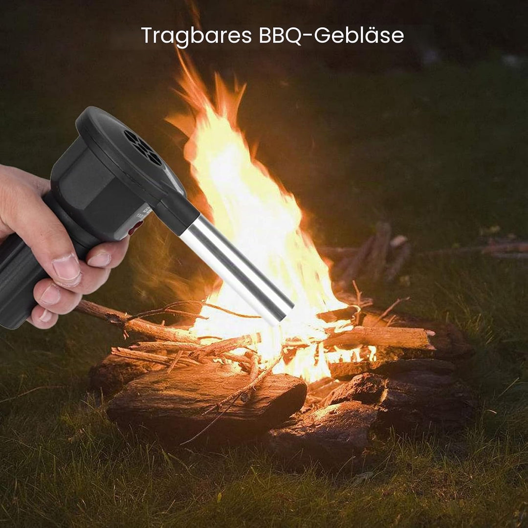 MAGT Grillgebläse, Tragbar BBQ Gebläse Batteriebetrieben Mini Grillventilator Air Blower für Outdoor