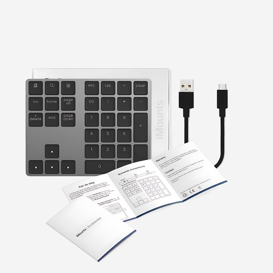 USB-C Bluetooth Numerische Ziffernblock – Kabelloses NumPad, Wiederaufladbare Numerische Tastatur fü