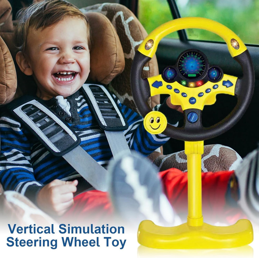 Portables Kinder Lenkradspielzeug, Simulation eines Autolenkrades mit interessanten Geräuschen und M