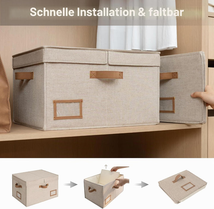 StorageWorks Grosse Kleidung-Aufbewahrungsboxen, Stoffboxen mit Trennwand, Körbe für Kleidung, Wäsch