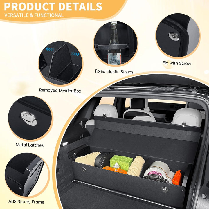 XCF Auto Kofferraum Organizer Gross, Aufbewahrungsbox mit Deckel und Stabilem Griff, 84L Leder Auto-