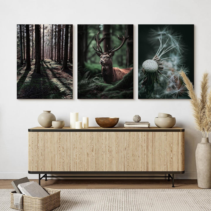 Muralo - Wandbilder Set - Leinwand Bilder Set Aufhängefertig - Bilder für Wohnzimmer Schlafzimmer -