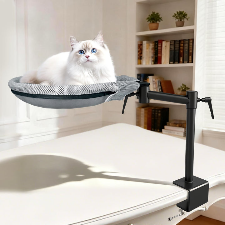 Höhenverstellbares Katzenbett für Schreibtisch Katzenkorb 360° Drehbar Katzen Schreibtisch Bett Häng