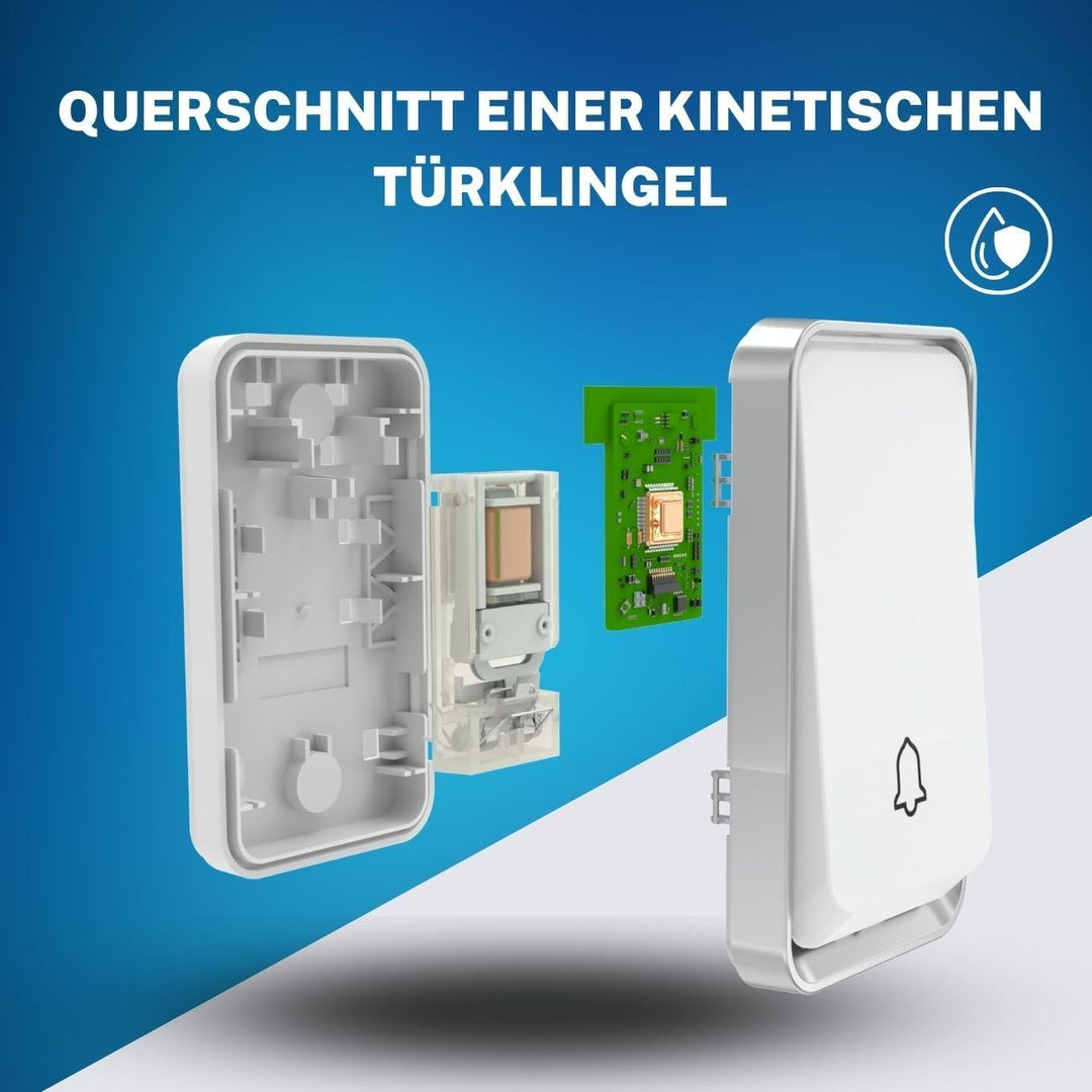 Funkklingel Kabellose Türklingel Set Wasserdicht 100m Reichweite | Keine Batterien erforderlich, 4 L