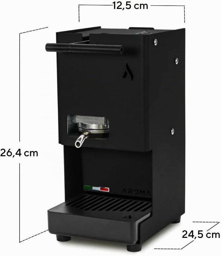 Aroma E.GO Kaffeepadmaschine für ESE-Pads 44 mm Schwarz, Schwarz