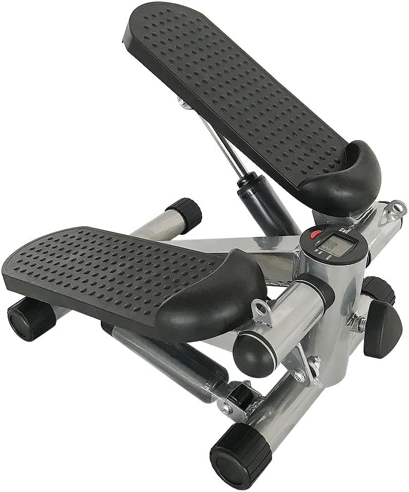 Stepper für Zuhause, Up-Down Swing Stepper mit Power Ropes, Stepper Hometrainer mit LCD Display, Tra