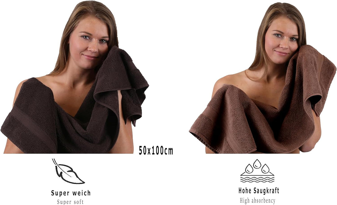 Betz 10-TLG. Handtuch-Set Classic 100% Baumwolle 2 Duschtücher 4 Handtücher 2 Gästetücher 2 Seiftüch