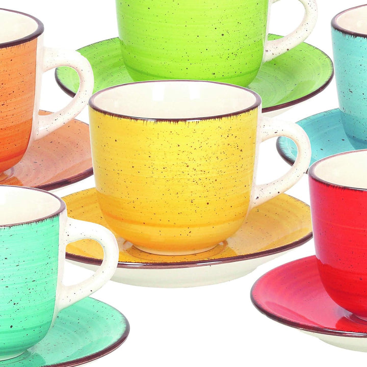 Tognana LS18502M043 Set aus 6 Espressotassen mit Teller, C250 Art & Pepper, Stoneware