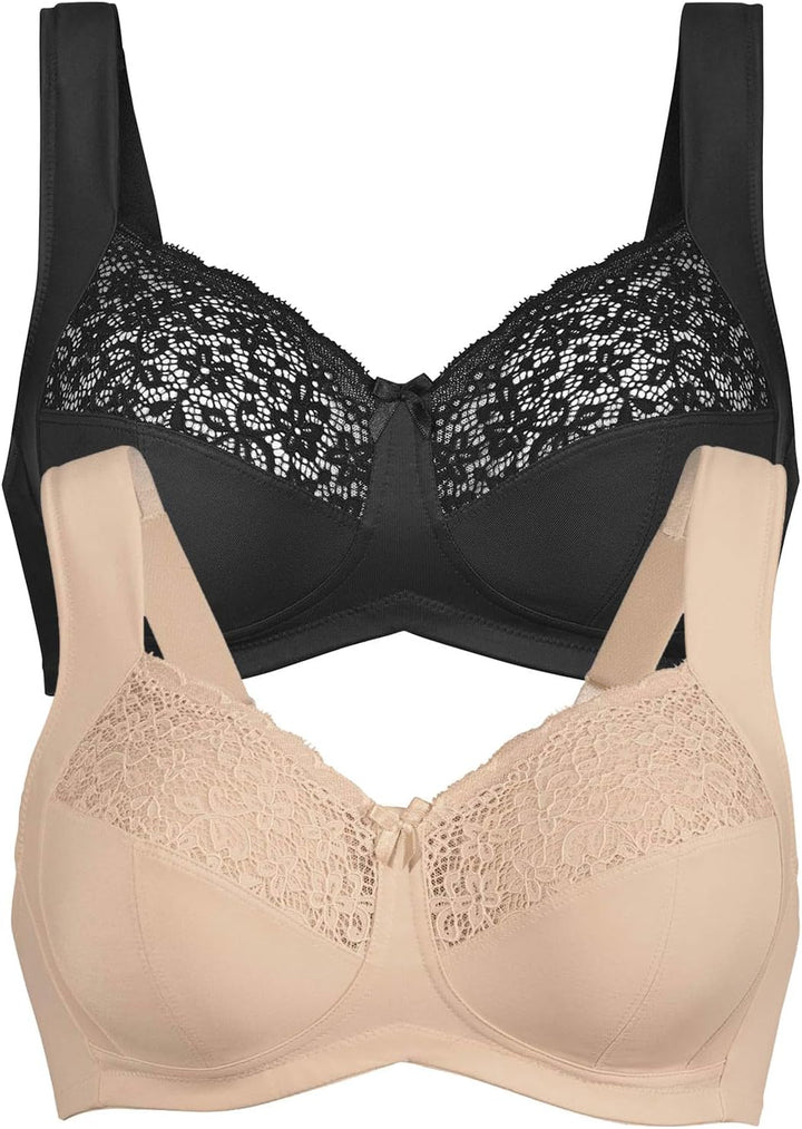 Anita 2er Pack Entlastungs BH ohne Bügel Havanna 5813 75A Desert-schwarz, 75A Desert-schwarz
