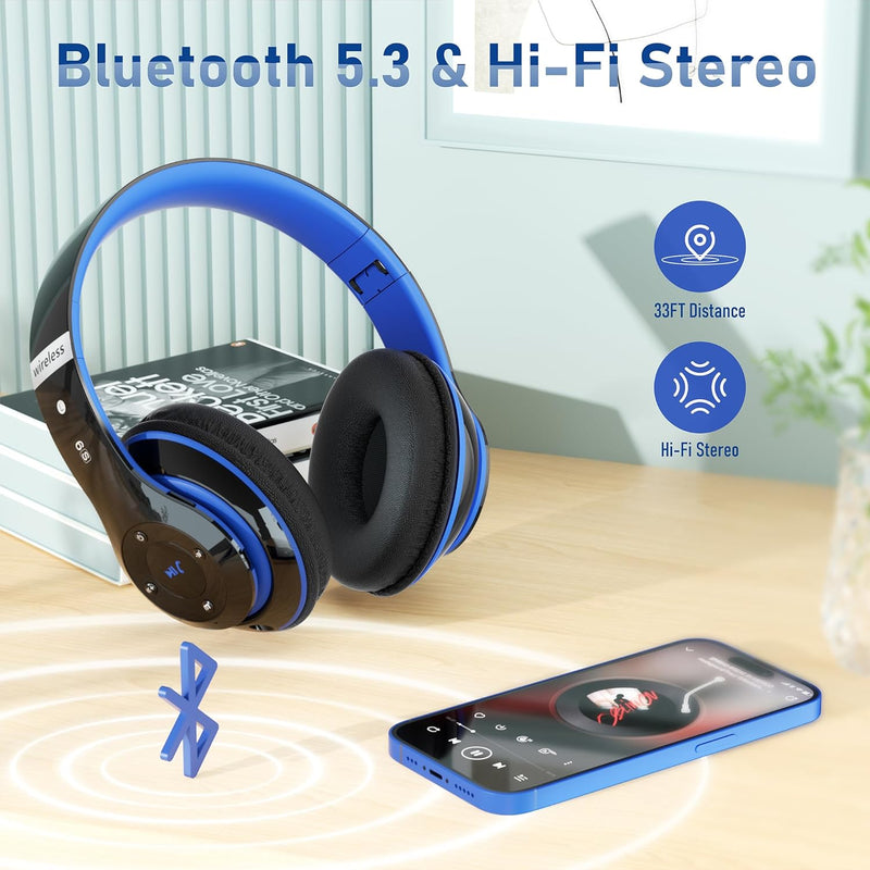 Lankey Sound Bluetooth Kopfhörer, Bluetooth Kopfhörer Over-Ear mit 6 EQ Modi, 65 Std Kabellose Kopfh