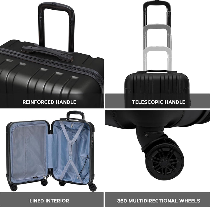 Flight Knight Premium Lightweight Suitcase - TSA-Schloss Mit USB-Anschluss - 8 Spinner-Rader - ABS-H