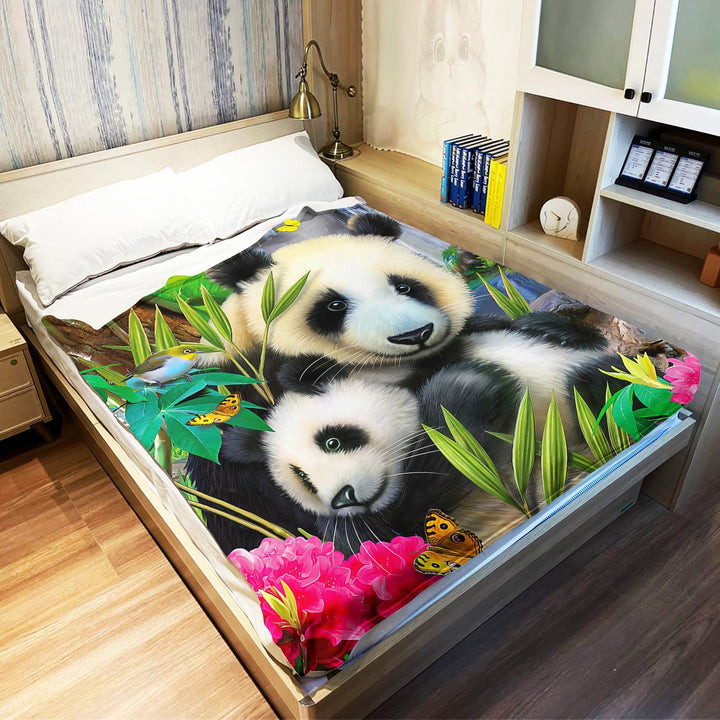 YISUMEI Decke 125x150 cm Kuscheldecken Sanft Flanell Weich Fleecedecke Bettüberwurf Kostbare Pandas