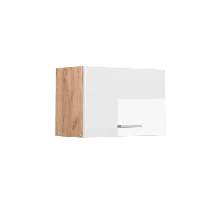 Vicco Hängeschrank R-Line, Weiss Hochglanz/Goldkraft Eiche, 60 cm Flach Weiss Hochglanz Hängeschrank