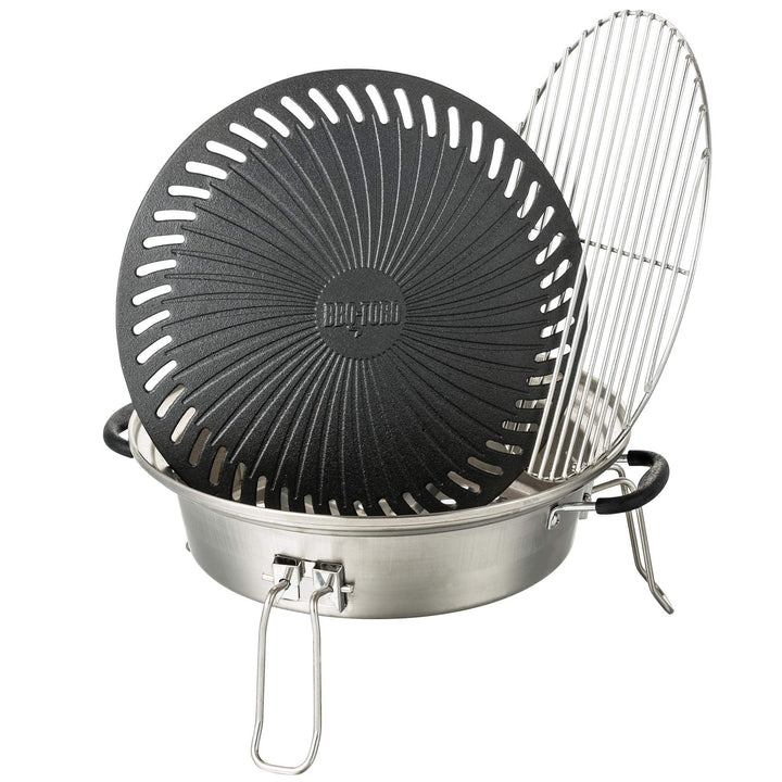 BBQ-Toro Grill Set für Raketenofen | Grillset mit Gusseisen Grillplatte, Grillrost, Tropfschale und
