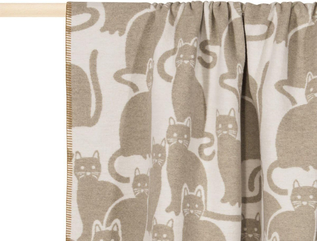 Pad - Decke - Kuscheldecke - Wohndecke - Cats/Katzen - Sand - 150 x 200 cm, 150 x 200 cm