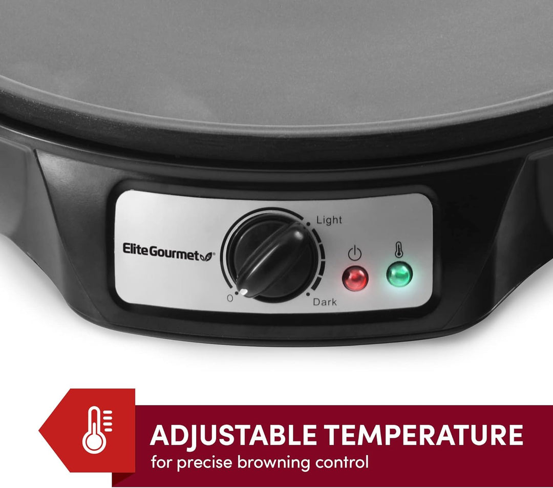 Elite Cuisine ECP-126 Maxi-Matic Elektrischer Crêpes-Maker, Pfannkuchen, heisse Kuchen und antihaftb