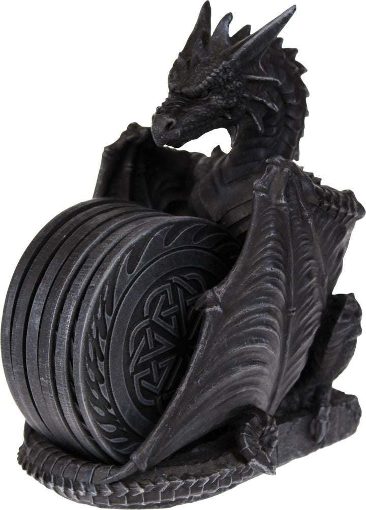 Nemesis Now Dragons Lair Untersetzer-Set, 22 cm, Schwarz
