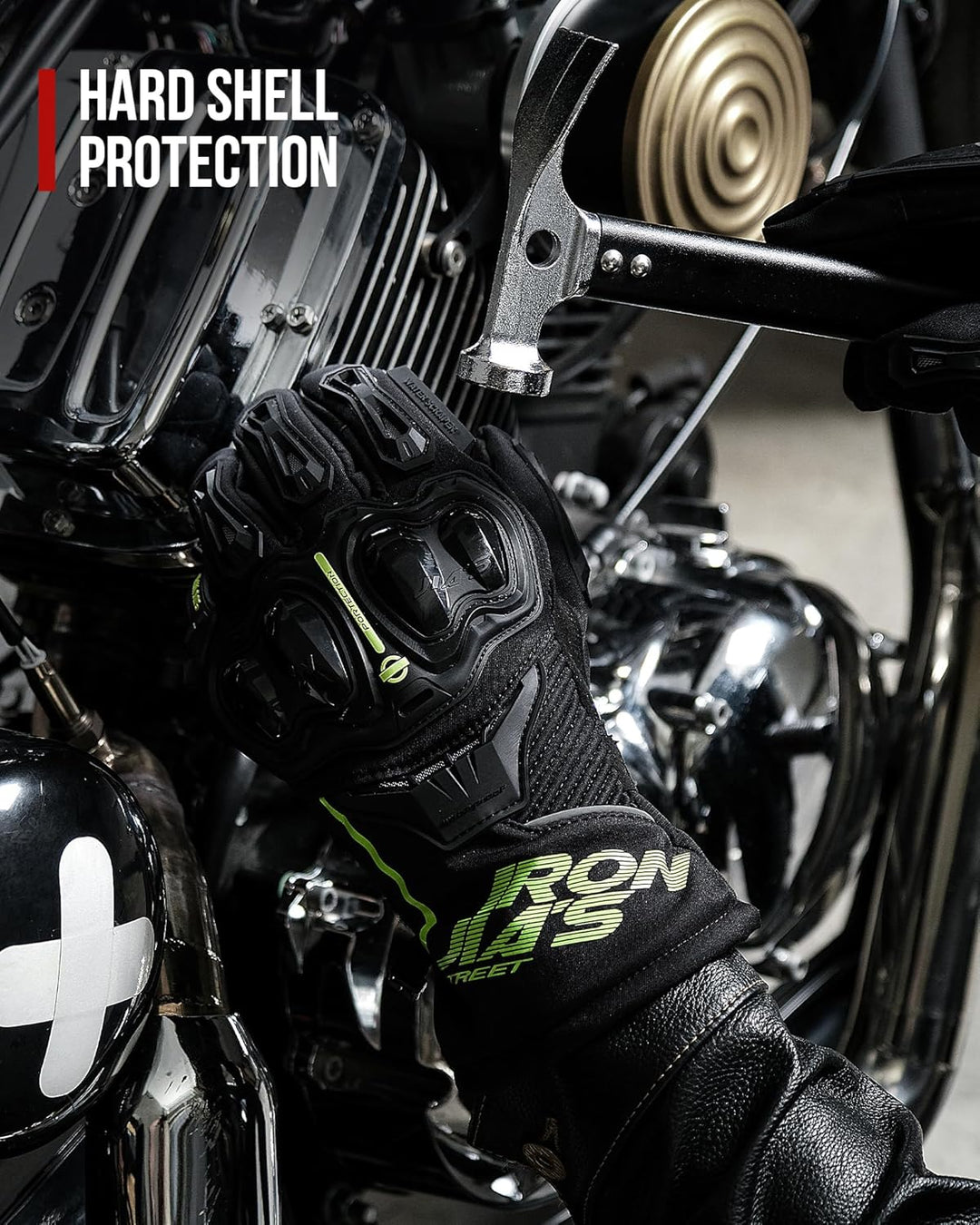 IRON JIA'S Winter Motorradhandschuhe Herren CEZertifizierung Wasserdichter und Warmer 3M Baumwolle S