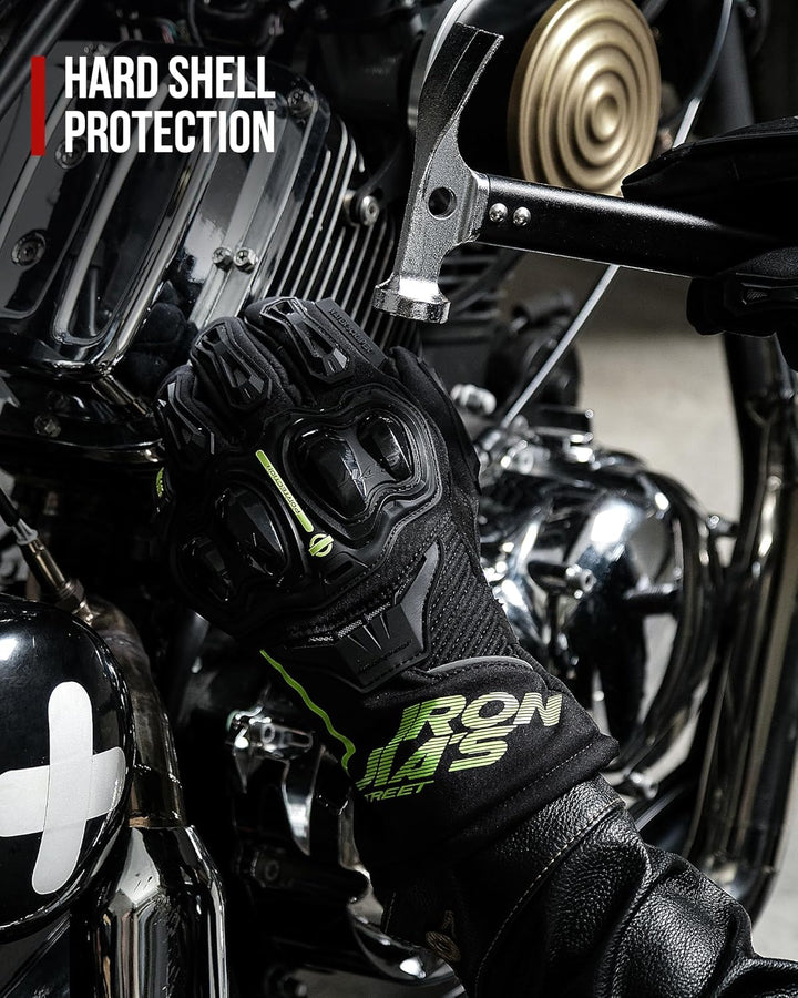 IRON JIA'S Winter Motorradhandschuhe Herren CEZertifizierung Wasserdichter und Warmer 3M Baumwolle S
