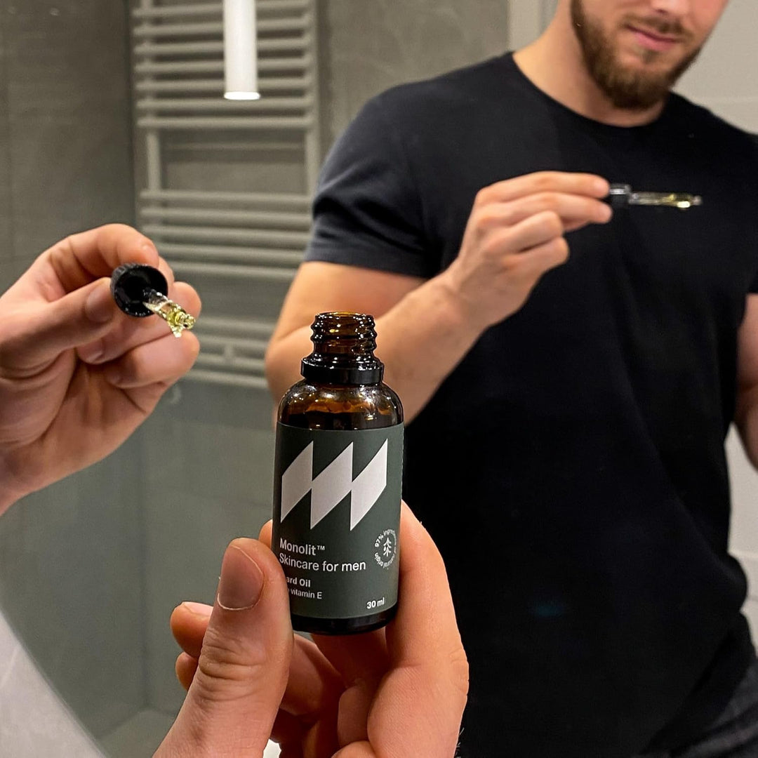 Monolit - Bartöl für Herren mit Avocadoöl, Jojobaöl, Arganöl und Vitamin E 30 ml - Flasche mit Pipet
