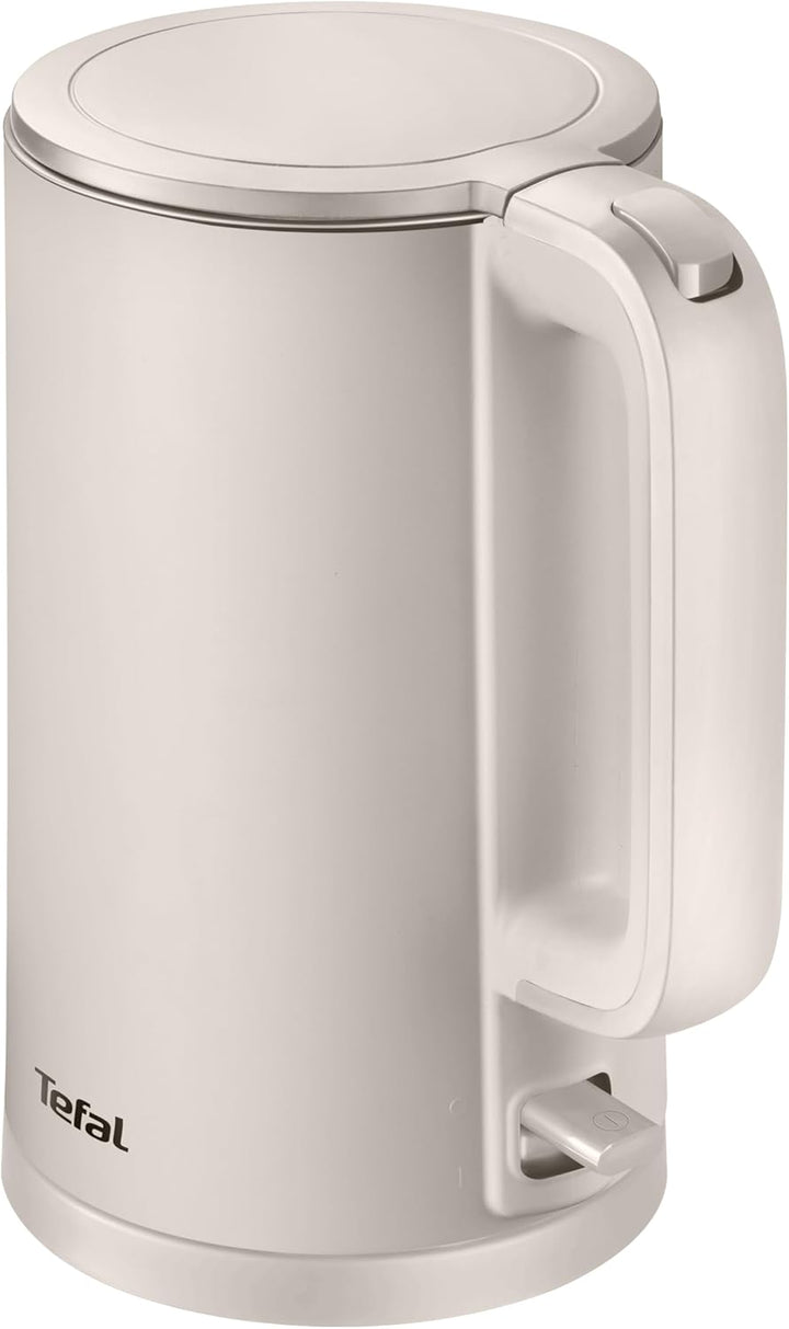 Tefal ThermoProtect Elektrischer Wasserkocher, Safe to Touch, 1500 W, Hellgrau und Innenseite aus Ed