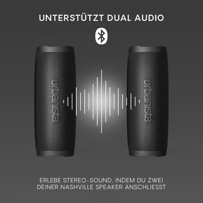 Urbanista Nashville Kabelloser Lautsprecher Bluetooth 5.2 Dual Pairing, Tragbarer Lautsprecher IPX7