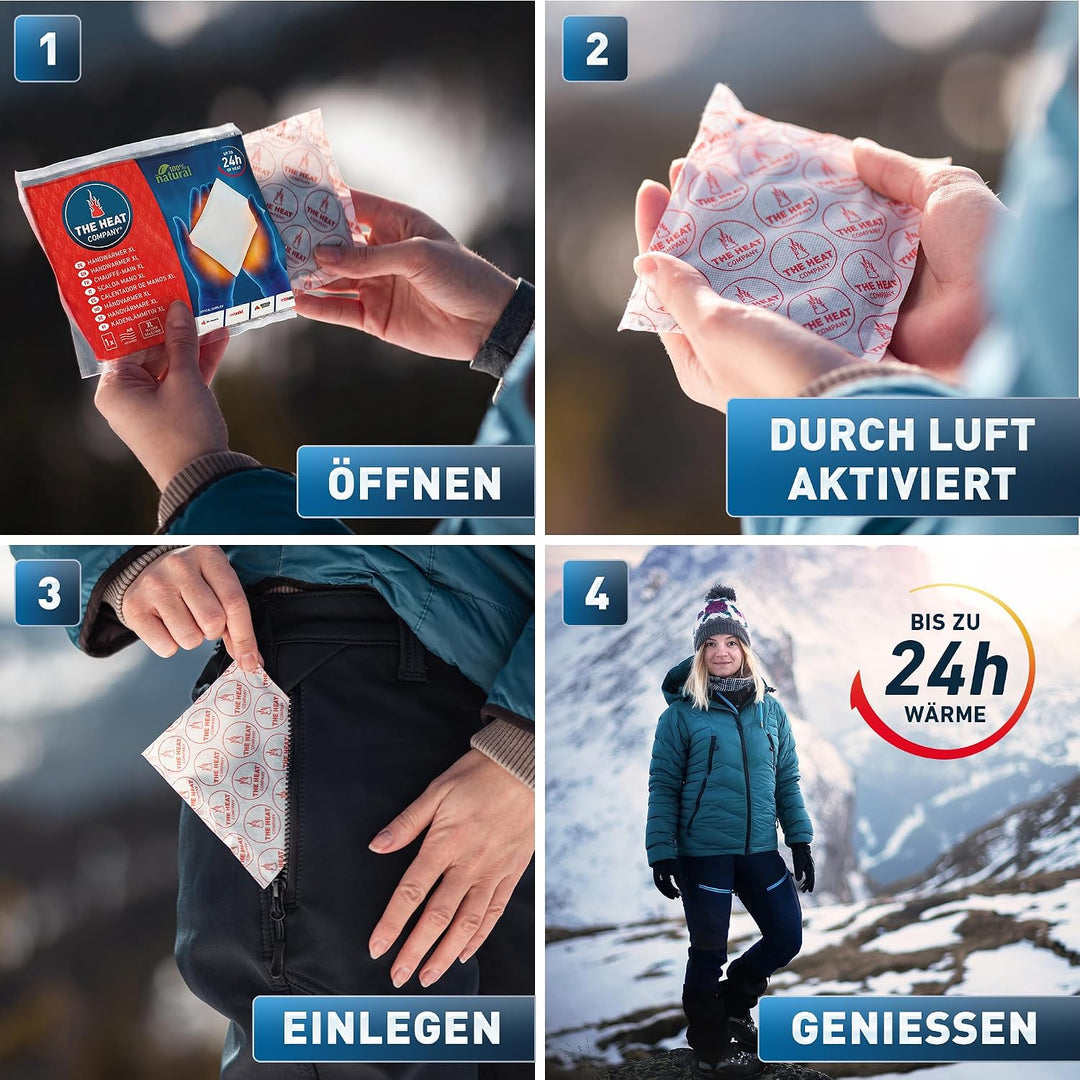THE HEAT COMPANY Handwärmer XL - 10, 20 oder 40 Stück - EXTRA WARM - grosser Taschenwärmer - Wärmeki