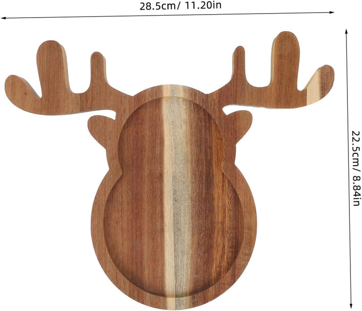 Cabilock Holz Servierplatte Mit Hirschmotiv Speiseteller Aus Holz Weihnachtsbonbonschale Serviertabl