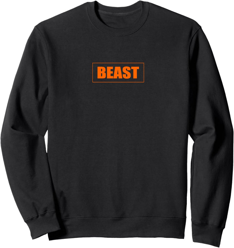 Beast Gym Motivation orange Farbe Fitness Workout Sport Sweatshirt