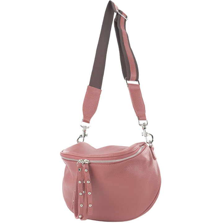 modamoda de - T236 - Umhängetasche Klein Small aus ital. Leder Altrosa, Altrosa