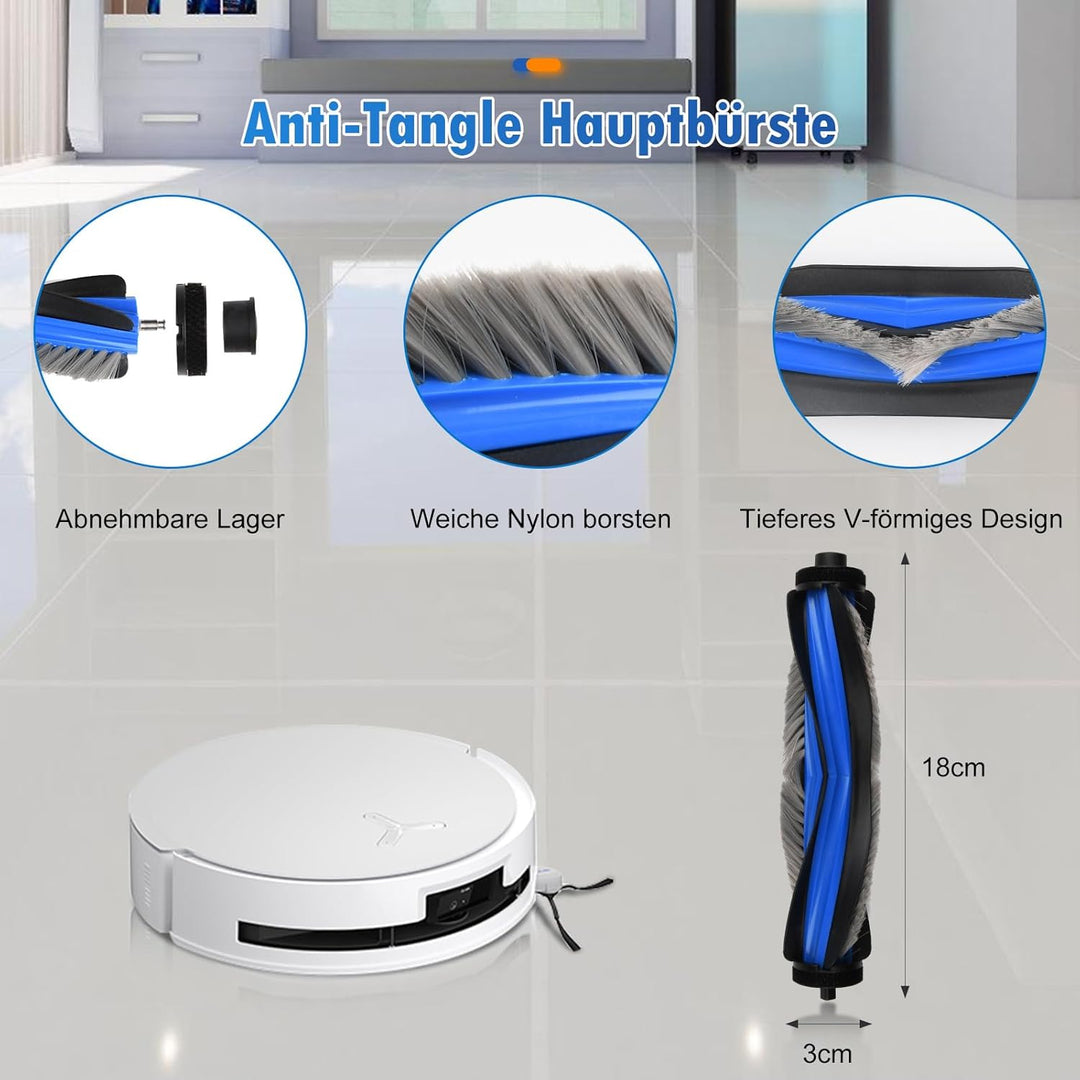 18 Stück Zubehör Set für Ecovacs Deebot X8 Pro Omni / X8 Omni Saugroboter, Ersatzteile mit 1 Hauptbü
