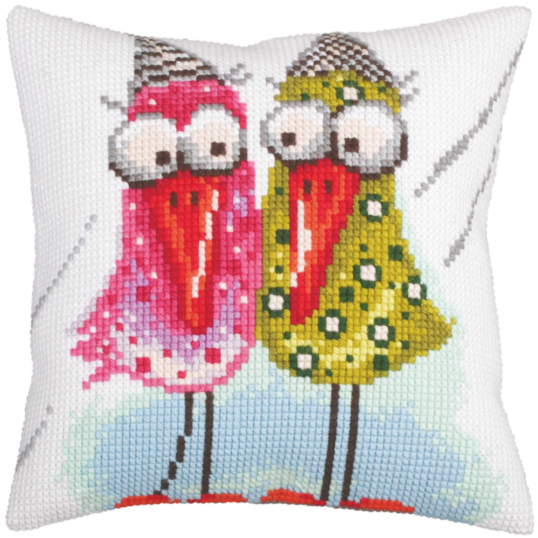 Collection d'Art CdA Kreuzstichkissen Zusammen 5265, 40x40cm, Stickbild vorgezeichnet, Zusammen