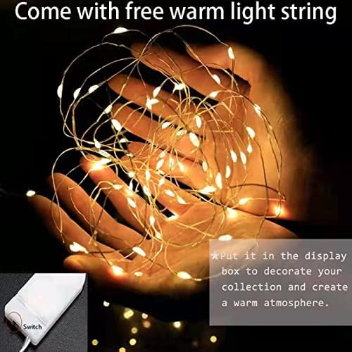 Nynelly Vitrine für Sammlung, Box aus Transparentem Acryl, mit weisser Basis zum Zusammenbauen, Stau