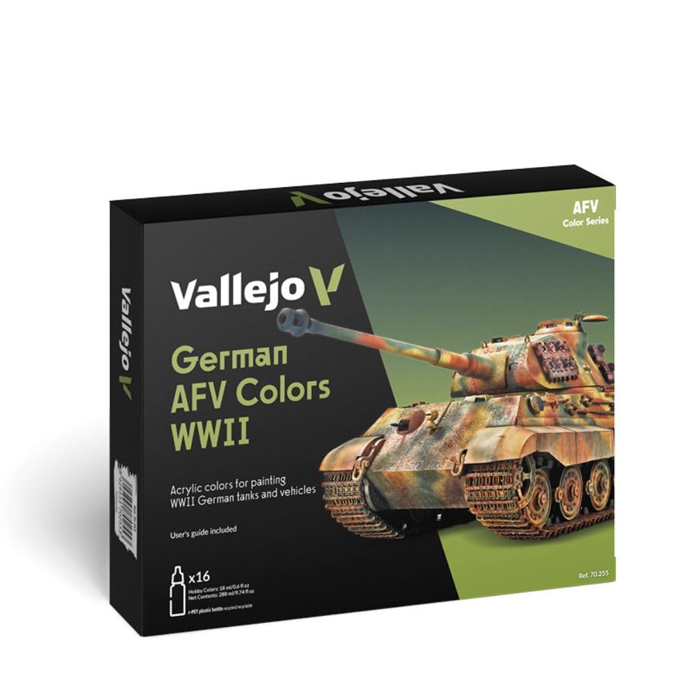 Vallejo 070107 - Farbset, Deutsche Farben, WWII, 16 x 17 ml bunt