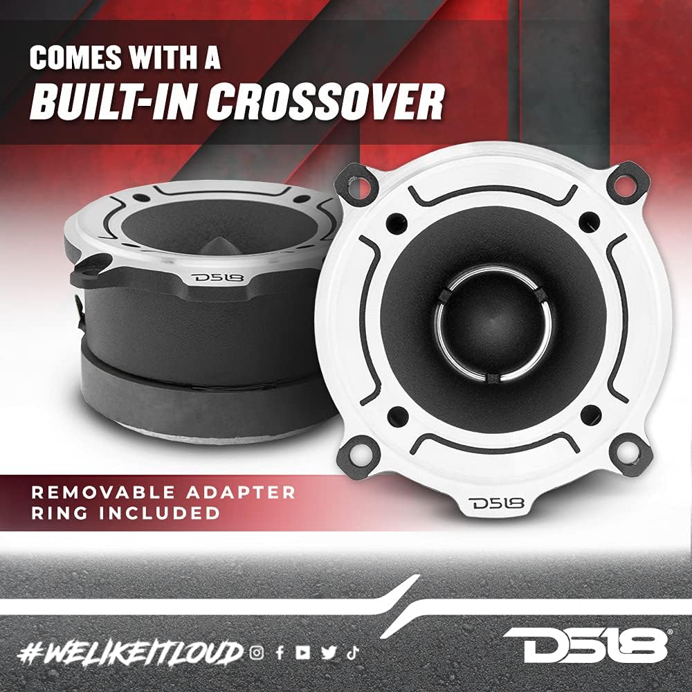 DS18 Car Audio Tweeter 1" Inch 300w Watt Dash Door Super Bullet PRO-TW120 Single silber PRO-TW120 Pa