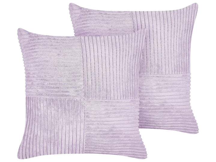 Set aus 2 dekorative Kissen aus Cord 43 x 43 cm Violett Millet