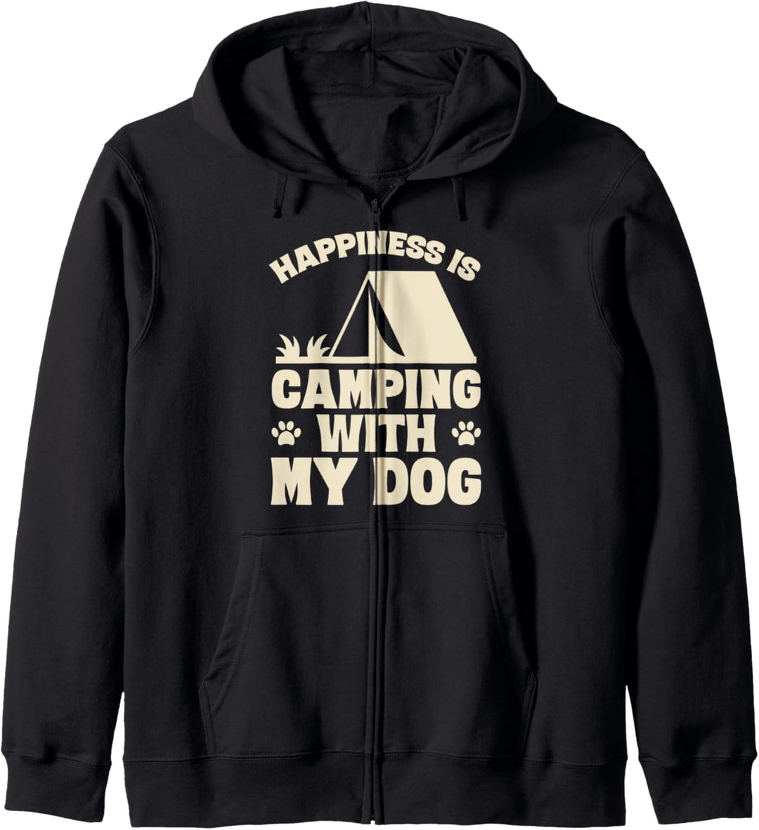 Funny Camper Road Trip Gift Happiness is Camping With My Dog Kapuzenjacke