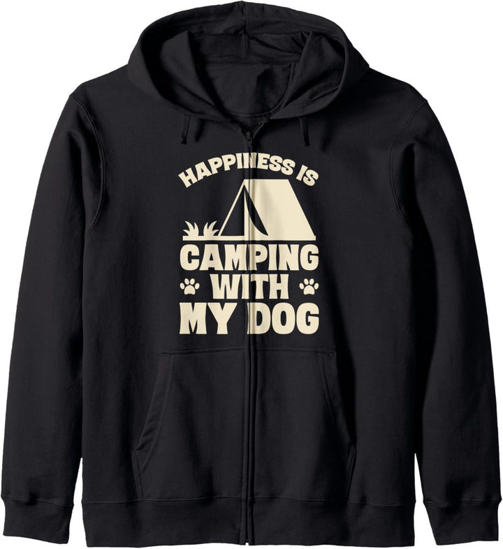 Funny Camper Road Trip Gift Happiness is Camping With My Dog Kapuzenjacke