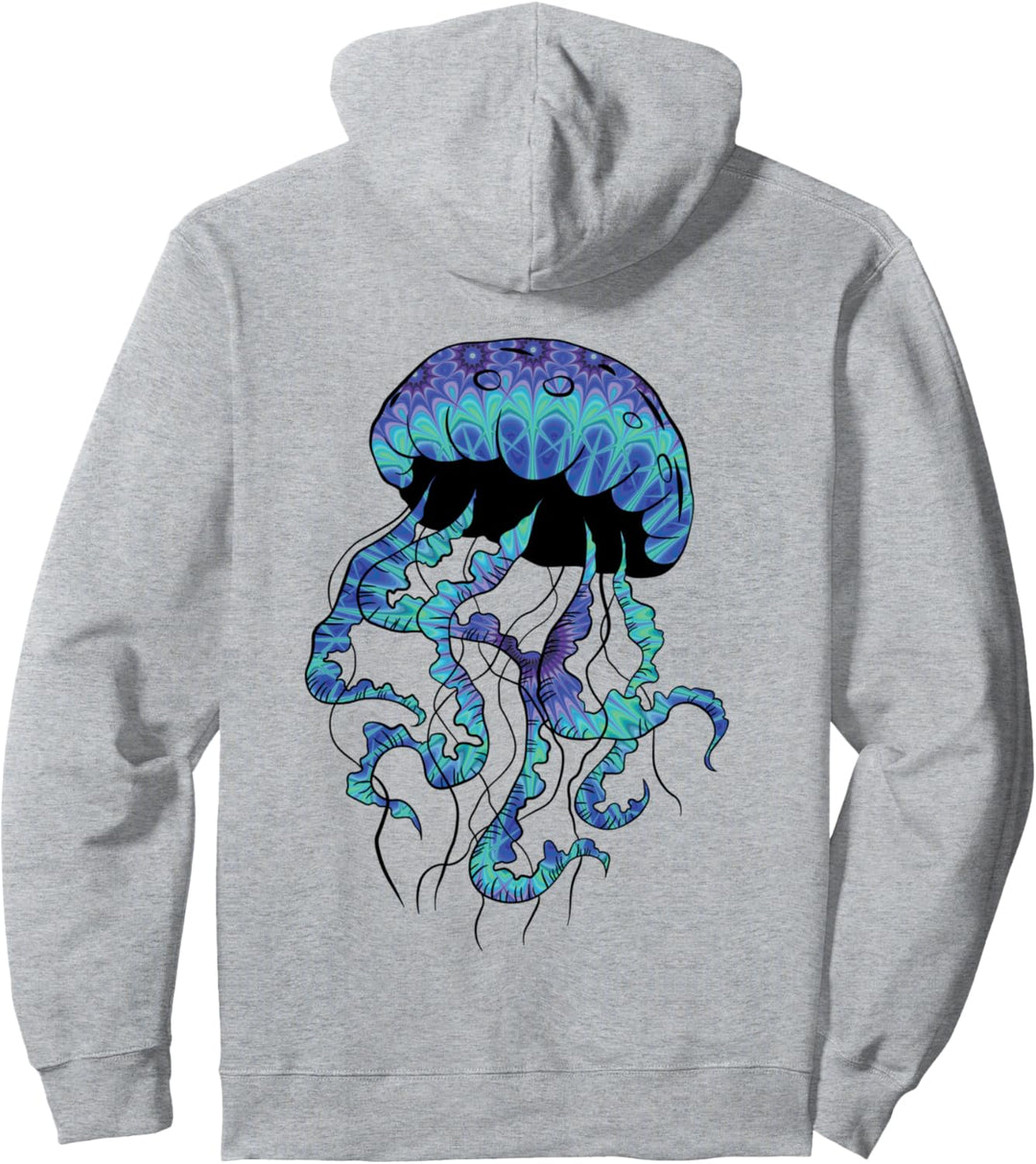 Psychedelic Jellyfish Colorful Sea Creature Ocean Gift Pullover Hoodie