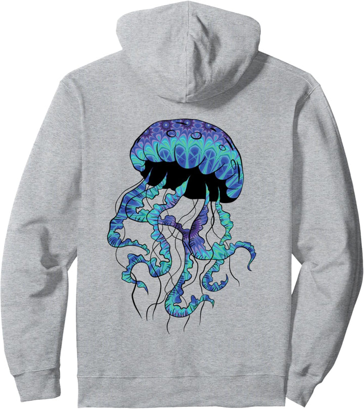 Psychedelic Jellyfish Colorful Sea Creature Ocean Gift Pullover Hoodie
