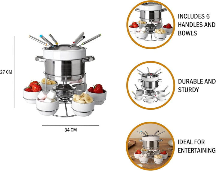 Premier Housewares Rostfreier Stahl/Porcelain Fondue Set, Weiss by Premier Housewares