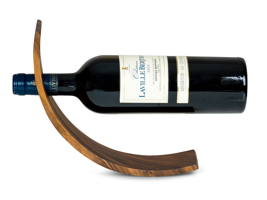 levandeo Weinflaschenhalter Holz Akazie B x T: 28 x 7,5cm Flaschenhalter Weinhalter Geschenkidee Nat