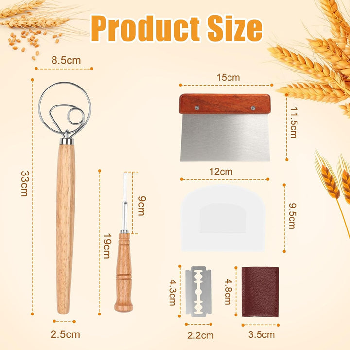 Gärkorb Set, Brot Gärkörbchen aus Peddigrohr zum Brot backen, Gärkörbchen Rund & Oval 2er Set, Gärko